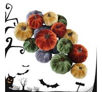 Artificial Pumpkins Velvet Texture | Pumpkins Centerpiece Lightweight Foam, Realistic Look Aesthetic Decoration Soft Touch for Home Harvest Photography Farmhouse 16 Packs