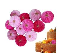 Artificial Pumpkins Velvet Texture | Pumpkins Centerpiece Lightweight Foam, Realistic Look Aesthetic Decoration Soft Touch for Home Harvest Photography Farmhouse 16 Packs