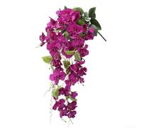 Artificial Purple Hibiscus Bouquet 23.6in UV-Resistant Silk | UV-resistant coating, retains bright color, matte silk texture, long trailing vines, no fading in sun