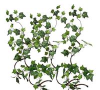 Artificial Rattan Tree Vines with Creeper Leaves Climbing Ivy Branches Grapevines UV Resistant Greenery Garland for Home Garden Landscape wall Hanging Climber Habitat Decor 43” (Green - Pack 4)