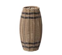 Artificial Rattan Vase, Rustic Table Centerpiece, Modern Floral Arrangement Vase, Handwoven Rattan Exterior, Tall Cylindrical Shape, 13x13x23cm, For Home Decor