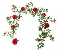 Artificial Rattan Vine 180cm Natural Look for Wall(Red)