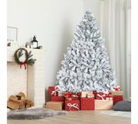 Artificial Realistic Natural Branches Pine Christmas Tree,Christmas Snow Flocked Artificial Tree with Metal Stand Xmas Home Décor,7ft Christmas Tree 800 Tips Artificial Tree with Foldable Stand 7ft
