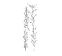Artificial Red Berry Garland 6FT Hanging Vines for Christmas Party Decoration and Crafting, Suitable for Use on Various Surfaces (White)