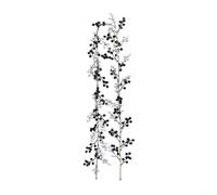 Artificial Red Berry Garland 6FT Hanging Vines for Christmas Party Decoration and Crafting, Suitable for Use on Various Surfaces (Black+White)