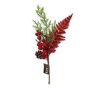 Artificial Red Glitter Fern & Berry Pick x 32cm Christmas Wreath Craft