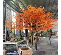Artificial Red Maple Tree - With Realistic Silk Leaves, Maintenance-Free, Sturdy, Pre-Assembled Base, Never Wilts, For The(1.8mx1.5m)