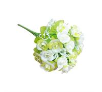 Artificial Rose Bouquet - 9.06in Realistic Fake Roses, Waterproof Plastic Red Rose Bouquet for Home Wedding Decor, Valentine's Day Mother's Day Birthday Gift (White)