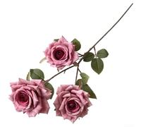 Artificial Rose Bouquet with 3 Diamond Heads Coated Silk Screen Construction for Memorial Services and Formal Gatherings (Rose Pink)