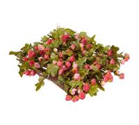 Artificial Rose Flower Expanding Trellis, Wooden Telescopic Fence For Garden Wall, Balcony Courtyard And Home Decoration Privacy Screen(dark pink)