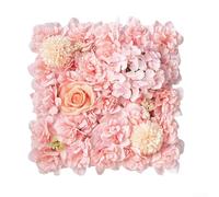 Artificial Rose Flower Wall Panel 30x30cm Silk Fake Floral Backdrop for Wedding Party Event DIY Decor Indoor Outdoor Use White Red Yellow Purple(Light Red)
