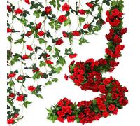 Artificial Rose Garland 6pcs - Red 7.8ft/one pcs