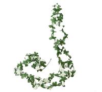 Artificial Rose Vine 45pcs Silk Flowers 2.5 Meters Hanging Garland for Wedding Decoration Wall Door Background DIY Craft Project Home Garden Party Decor(white)