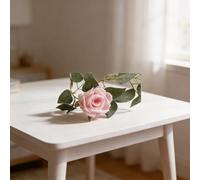 Artificial Rose Vine Arch for Outdoor Wedding Entrance with Naturalistic Bloom Arrangement and Flowing Green Stem Configuration (Pink-1)