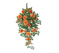 Artificial Rose Vine for Vertical Space Decoration in For Homes Offices and Hospitality Environments with Balanced Bloom Distribution (Orange)