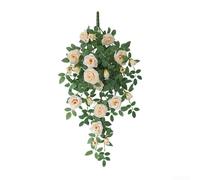 Artificial Rose Vine for Vertical Space Decoration in For Homes Offices and Hospitality Environments with Balanced Bloom Distribution (Light pink)