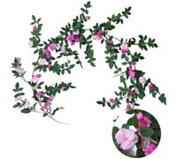 Artificial Rose Vine Garland Silk Flower Wall Hanging With Flexible Wire For Wedding Decoration Ceiling Drape Light Pink Color 1.8m Length(light purple)