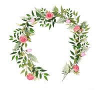 Artificial Rose Vine Home Wedding Decoration With Flexible Branches And Natural-Looking Faux Flowers(B)
