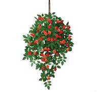 Artificial Rose Vines,100cm Simulation Rattan Hanging Flowers with UV-Resistant Silk Leaves,Fake Twisted Decorative Plants for Home Garden Wedding Party Indoor(orange)