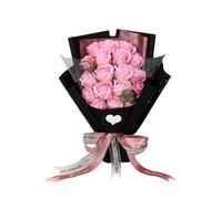 Artificial Roses Flowers Bouquet,Eternal Rose Bouquet With box, Like Preserved Real Rose-for Woman Wife, Forever Gifts on Birthday, Anniversary, Mother's Day, Graduation (Pink)