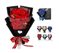 Artificial Roses Flowers Bouquet,Eternal Rose Bouquet With box, Like Preserved Real Rose-for Woman Wife, Forever Gifts on Birthday, Anniversary, Mother's Day, Graduation (Red)
