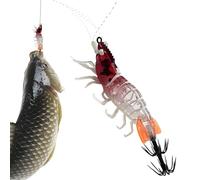 Artificial Saltwater Squid Jig Lures Glow in the Dark - Shrimp Shaped Hook Baits - For Outdoor Use in Salt and Sweet Waters Rivers Lakes Ponds Holiday Family Night