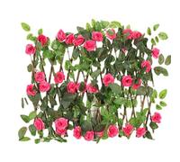 Artificial Screening, Trellis with Artificial Leaves,Expanding Garden Trellis Panels, Spring Bloom Green Plant Flower Foliage, Home Garden Decoration, Privacy Hedge Fence Screening