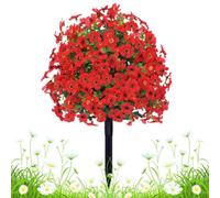 Artificial Shrubs for Outdoors - Outdoor Artificial Topiary Trees,58cm Flower Spheres in Violet Weather Resistant Realistic Trees for Wedding Decoration Patio Garden Ce