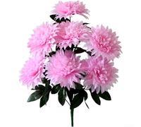 Artificial Silk Chrysanthemum Bouquet Designed For Tomb Decoration Memorial Services And Seasonal Festival Observances(Light Pink)