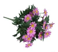 Artificial Silk Daisy Bouquet with 9-Fork Stem for Table Centerpiece Shelf Accent Wall Hanging and Event Decoration (Purple)