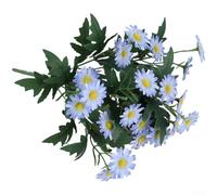 Artificial Silk Daisy Bouquet with 9-Fork Stem for Table Centerpiece Shelf Accent Wall Hanging and Event Decoration (Blue)
