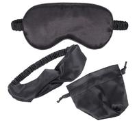 Artificial Silk Eye Mask Set with Hairband and Bag | Soft Touch for Deeper Sleep, Travel Pouch and Band Included, Suitable for Light Sleepers