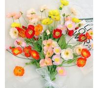 Artificial Silk Floral Bouquet for Wedding, Home & Event Decor - Lifelike Petals, Flexible Stems, Multi-Color Gradient Options (58 x 7 cm)(Yellow)