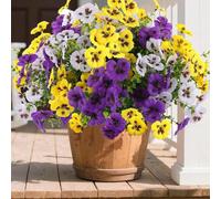 Artificial Silk Flowers 12 Bundles Fake Pansy Flowers for Indoor and Outdoor, Faux UV Resistant Pansies Multi Colors for Home, Garden, Graves Decoration