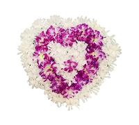 Artificial Silk Funeral Flower Arrangements hrysanthemum Hydrangea Wreath Heart Shaped Tribute Memorial Wreath for Grave Sacrificial(#5)