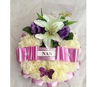 Artificial Silk Funeral Flower Wreath Ring Memorial Tribute Mum Nan Any Colour