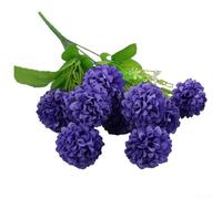 Artificial Silk Hydrangea Flower Bouquet, 9 Heads Decorative Floral Arrangement, 38 cm Height, for Wedding Party Home Decor, Office Living Room Coffee Table Display(Deep purple)