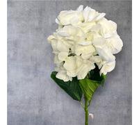 Artificial Silk Hydrangea - Single Large Bloom Head for Floral Arrangements & Home Décor (Ivory)