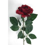 Artificial Silk Medium Rose single stem 65 cm, red, Medium by JustArtificial
