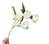 Artificial Silk Peonies 6 Pack Bulk Flowers Wedding Bouquets Centerpieces | Cream Artificial Silk Peonies 6 Stems 24 Blooms Realistic Fake Peony Flowers Bendable Wire Stems Long Lasting Faux Peonies