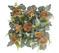 Artificial Silk Peony Flower Wall Panel 35cm Red(F) | Red silk peonies, 35x35cm panel, realistic plastic, wedding backdrop, natural gradient finish
