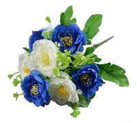 Artificial Silk Tea Rose Bouquet with 7 Heads for Wedding Decor, Home Decoration, and Photography Use, Fake Flowers with Sturdy Wire Stems (W)