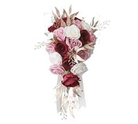 Artificial Silk Wedding Bouquet Cascading Waterdrop Design for Bride Rustic Ceremony Decor