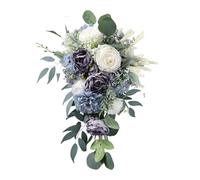 Artificial Silk Wedding Bouquet Cascading Waterdrop Design for Bride Rustic Ceremony Decor