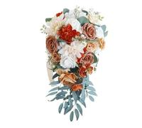 Artificial Silk Wedding Bouquet Cascading Waterdrop Design for Bride Rustic Ceremony Decor