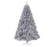 artificial silver christmas tree gorgeous christmas tree with plump shiny tinsel dull metal stand for christmas decorations-silver 7.9 feet