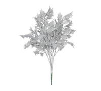 Artificial Silver Glitter Holly Bush. H52 Cm