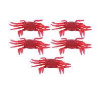 Artificial Simulation Crab Lure Bait 5Pcs Three Dimensional Soft Fishing Tackle with Lifelike Details for Ocean Lake River Saltwater Freshwater PVC Red 6.3x4x1cm