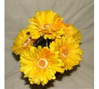 Artificial Single Stem Gerbera with Big Bloom - very dramatic - home garden (12 Pack, Yellow)