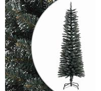 Artificial Slim Christmas Tree 150cm Green PVC Steel Stand Snowy 208 Tips Bushy